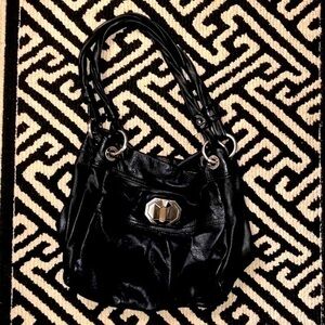 B Makowsky Black Leather Hobo Purse